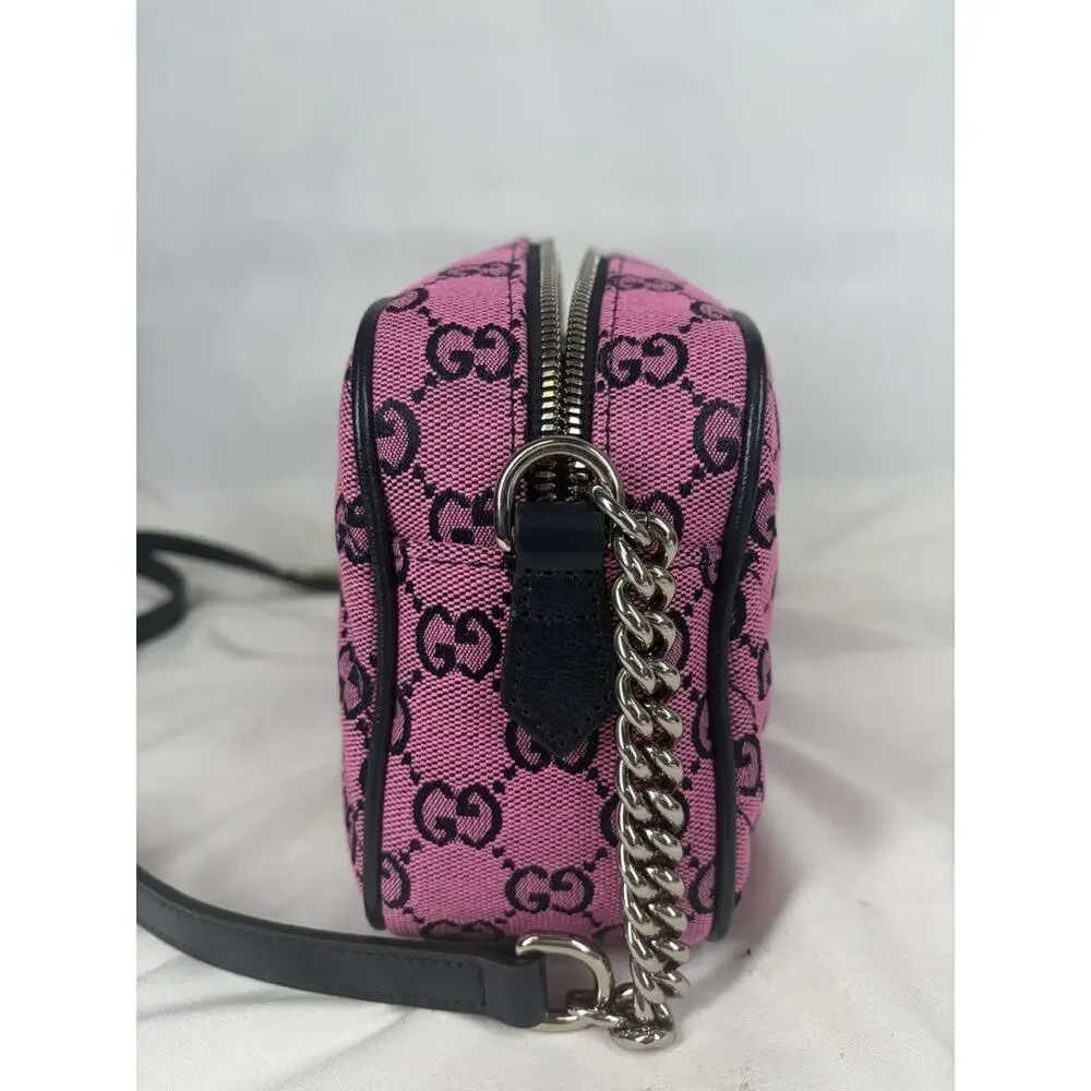 Gucci GG Marmont Shoulder Bag Diagonal Quilted GG Canvas Pink SPB JA-335380
